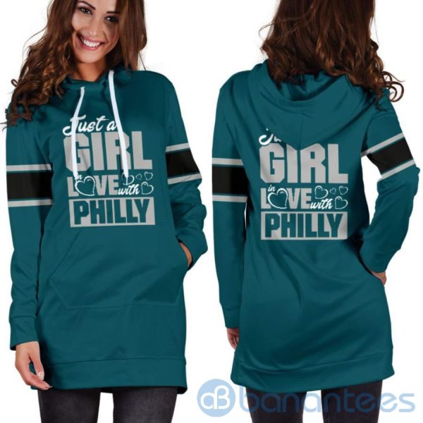 Just A Girl in Love With Philly Hoodie Dress For Women Product Photo