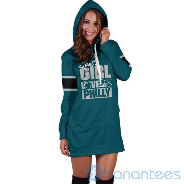 Just A Girl in Love With Philly Hoodie Dress For Women Product Photo