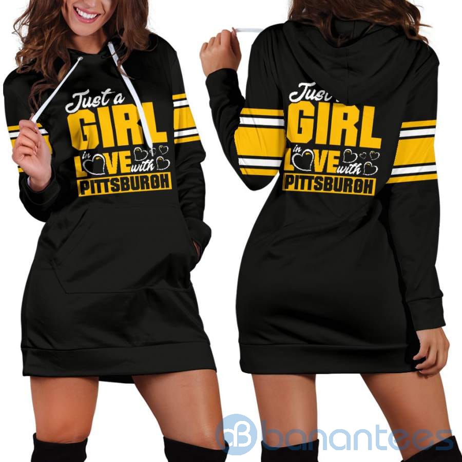 Just A Girl in Love With Pittsburgh Hoodie Dress For Women