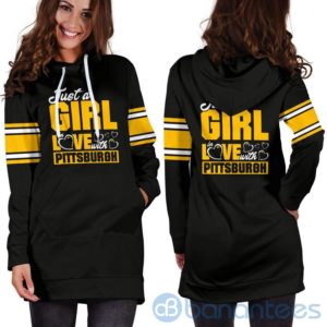 Just A Girl in Love With Pittsburgh Hoodie Dress For Women Product Photo