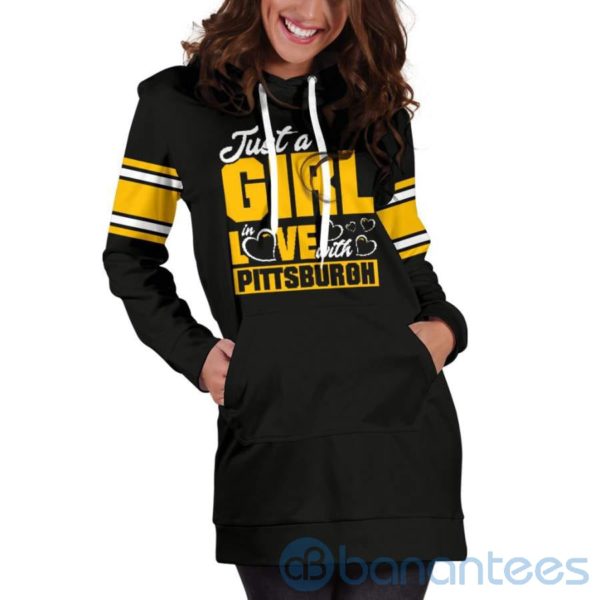 Just A Girl in Love With Pittsburgh Hoodie Dress For Women Product Photo