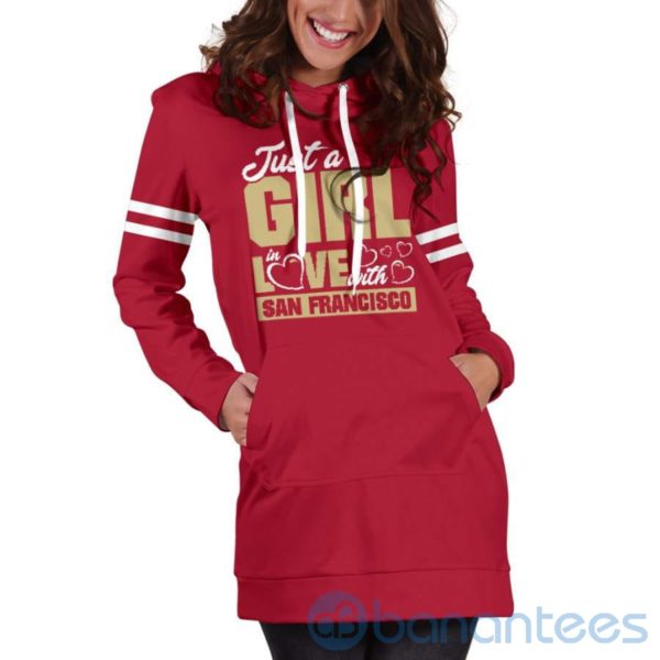 Just A Girl in Love With San Francisco Hoodie Dress For Women Product Photo