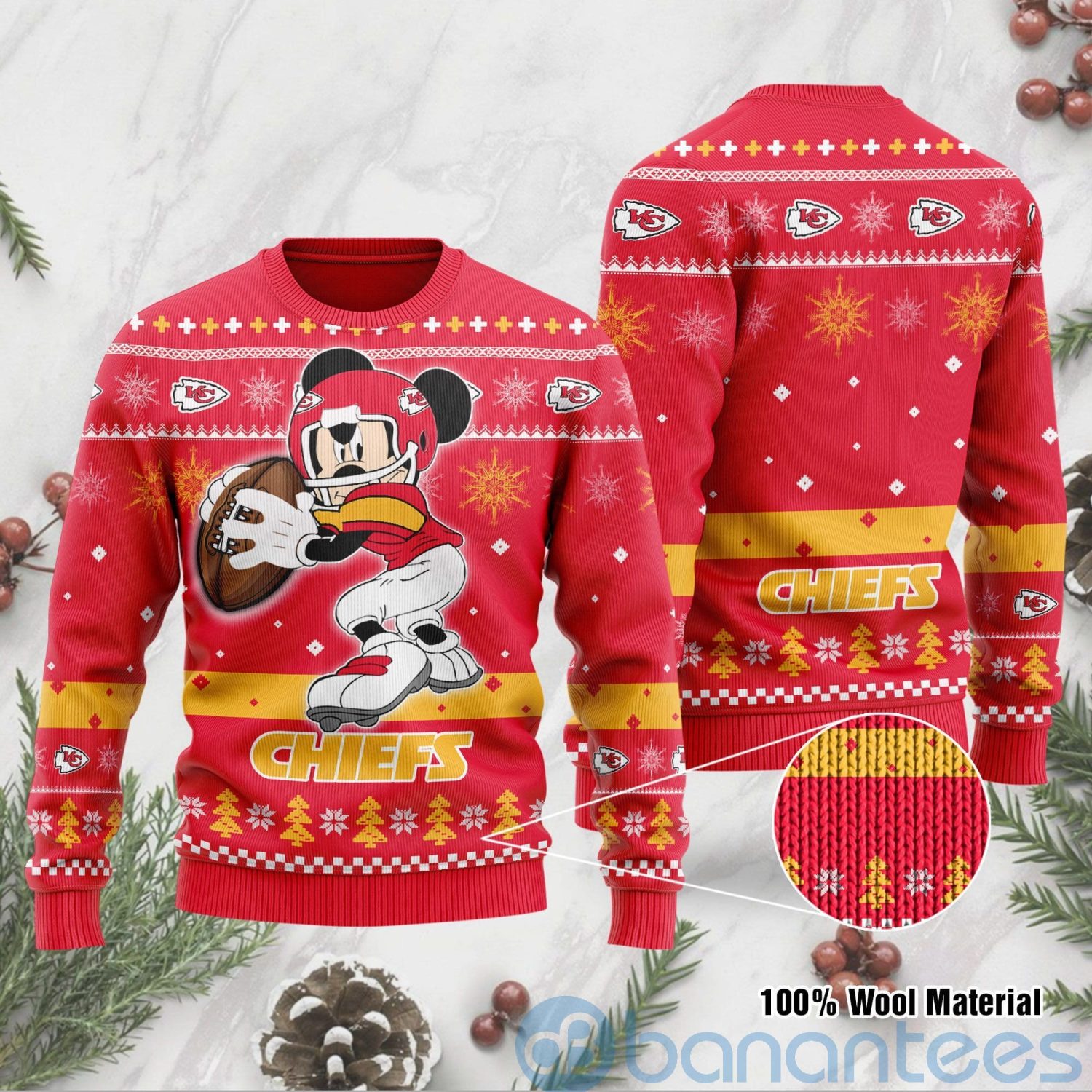 Kansas City Chiefs Mickey Mouse Funny Ugly Christmas 3D Sweater