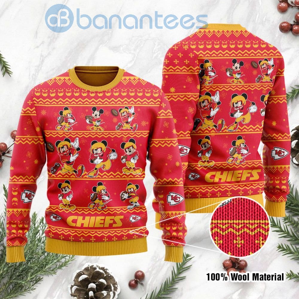 Kansas City Chiefs Mickey Mouse Ugly Christmas 3D Sweater