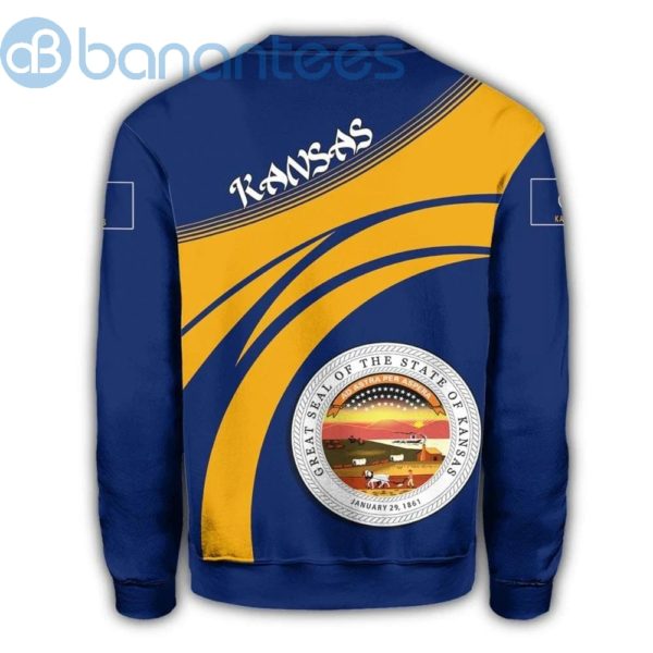 Kansas Coat Of Arms Cricket Style Yellow And Royal All Over Printed 3D Sweatshirt Product Photo