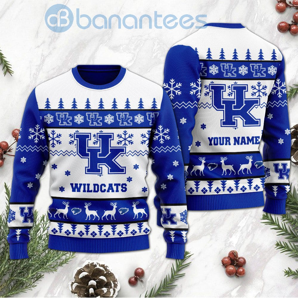 Kentucky Wildcats Custom Name Personalized Ugly Christmas 3D Sweater