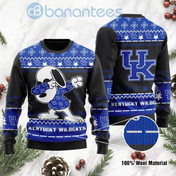 Kentucky Wildcats Snoopy Dabbing Ugly Christmas 3D Sweater Product Photo