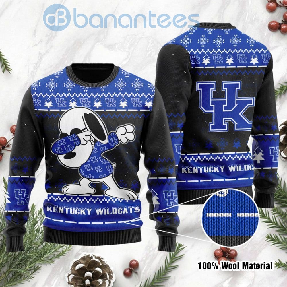 Kentucky Wildcats Snoopy Dabbing Ugly Christmas 3D Sweater