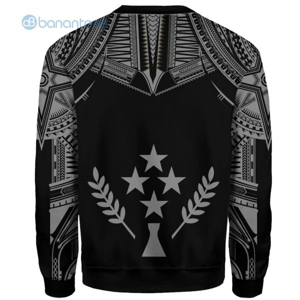Kosrae Polynesian Pattern Grey And Black All Over Printed 3D Sweatshirt Product Photo