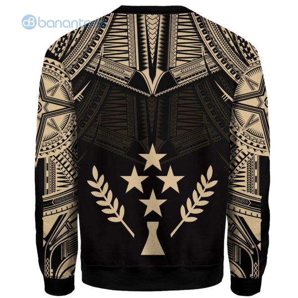 Kosrae Polynesian Pattern Yellow And Black All Over Printed 3D Sweatshirt Product Photo