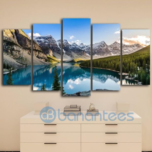 Landscape Sunset View Of Morain Lake Mountain Wall Art Decor Living Room Product Photo
