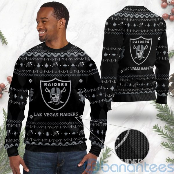 Las Vegas Raiders American Football Black Ugly Christmas 3D Sweater Product Photo
