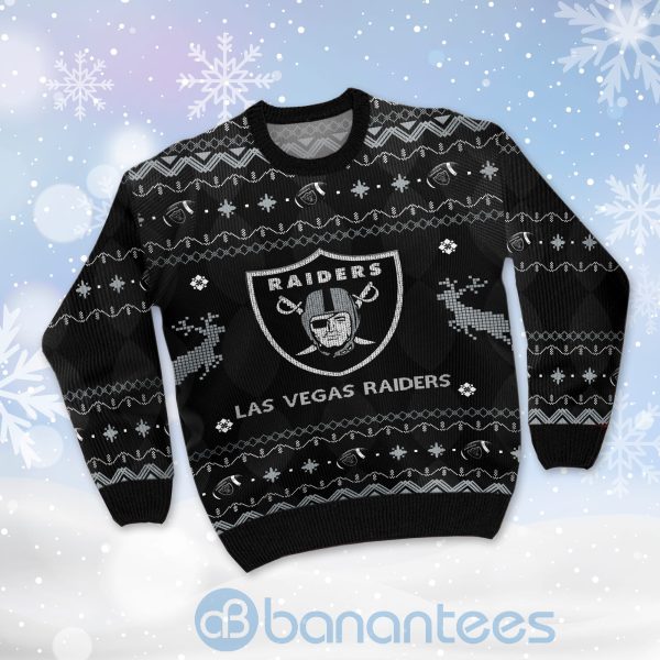 Las Vegas Raiders American Football Black Ugly Christmas 3D Sweater Product Photo