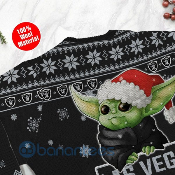 Las Vegas Raiders Cute Baby Yoda Grogu Ugly Christmas 3D Sweater Product Photo