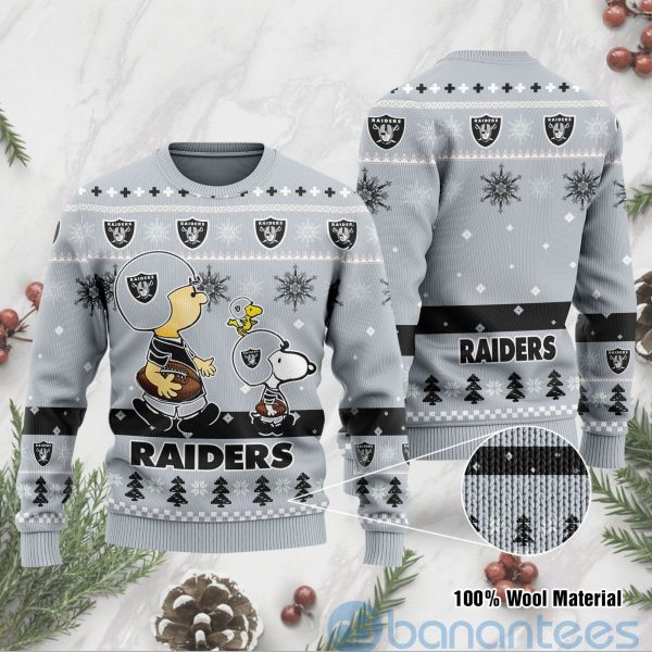 Las Vegas Raiders Funny Charlie Brown Peanuts Snoopy Ugly Christmas 3D Sweater Product Photo