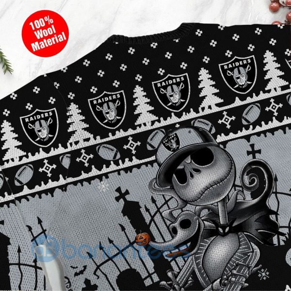 Las Vegas Raiders Jack Skellington Halloween Ugly Christmas 3D Sweater Product Photo