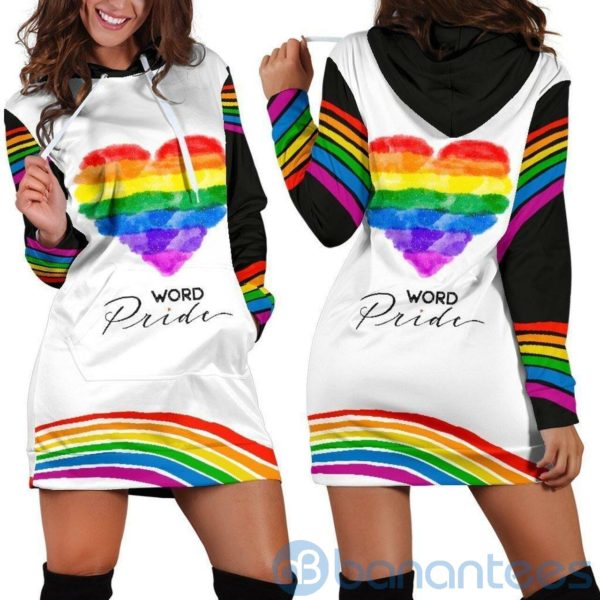 Lgbt Heart Hoodie Dress For Women Product Photo
