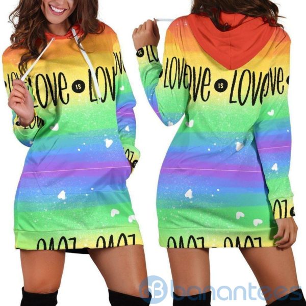 Lgbt Love Is Love Hoodie Dress For Women Product Photo