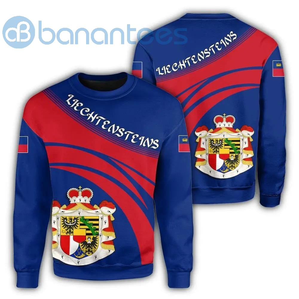 Liechtensteins Coat Of Arms Cricket Style All Over Printed 3D Sweatshirt