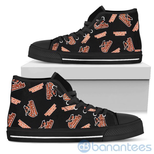 Logo All Over Printed Baltimore Orioles High Top Shoes Product Photo