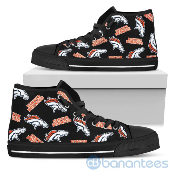 Logo All Over Printed Denver Broncos High Top Shoes Product Photo