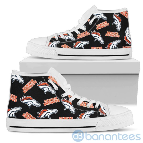 Logo All Over Printed Denver Broncos High Top Shoes Product Photo