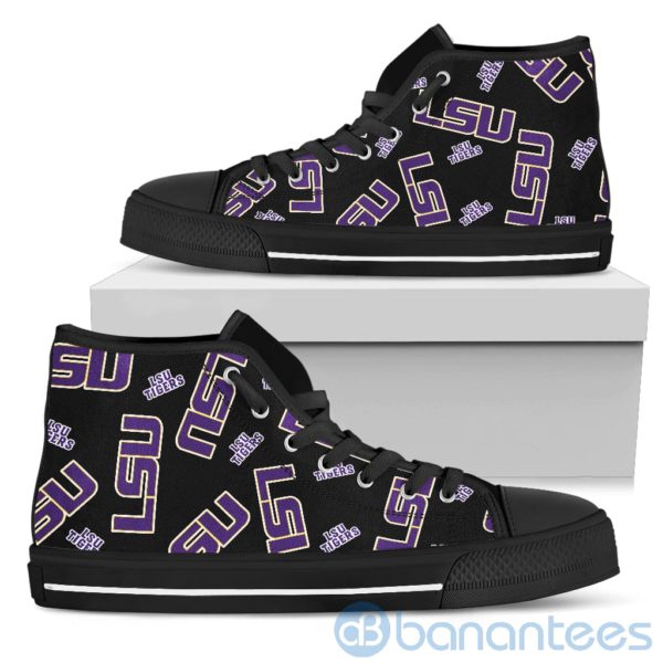 Logo All Over Printed LSU Tigers High Top Shoes Product Photo