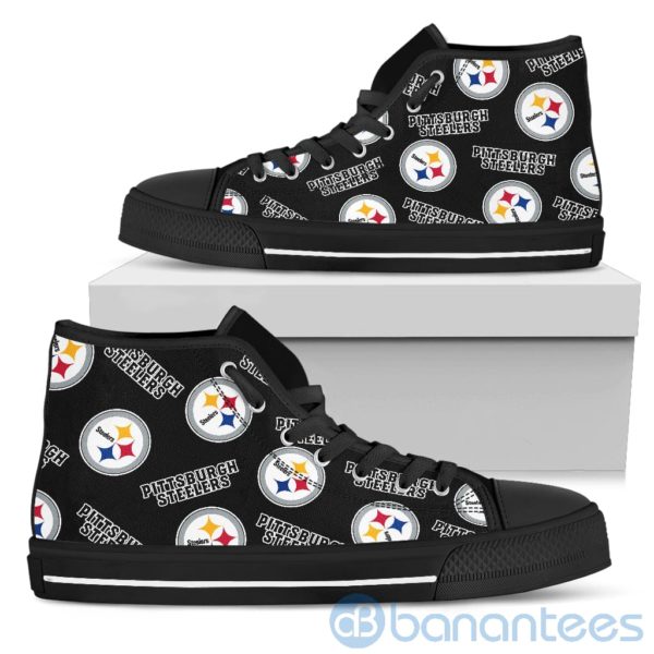 Logo All Over Printed Pittsburgh Steelers High Top Shoes Product Photo