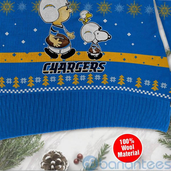 Los Angeles Chargers Funny Charlie Brown Peanuts Snoopy Ugly Christmas 3D Sweater Product Photo