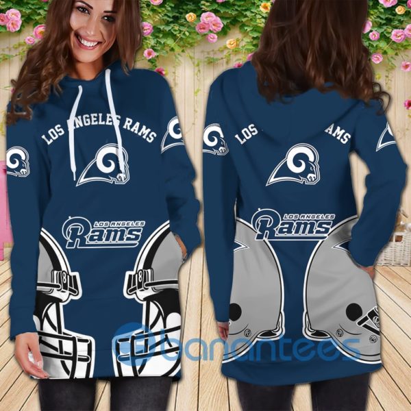 Los Angeles Rams All Over Printed 3D Hoodie Dress For Women Product Photo