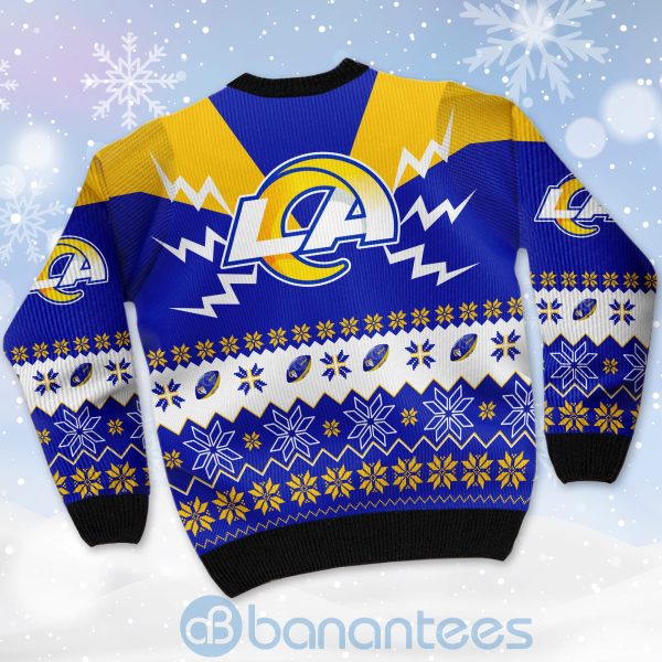 Los Angeles Rams Football Team Logo Symbol 3D Ugly Christmas 3D Sweater Product Photo