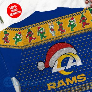 Los Angeles Rams Grateful Dead SKull And Bears Custom Name Uglu Christmas 3D Sweater Product Photo