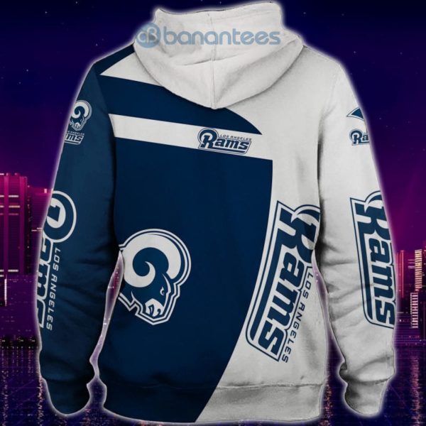 Los Angeles Rams White And Navy All Over Printed 3D Hoodie Zip Hoodie Product Photo