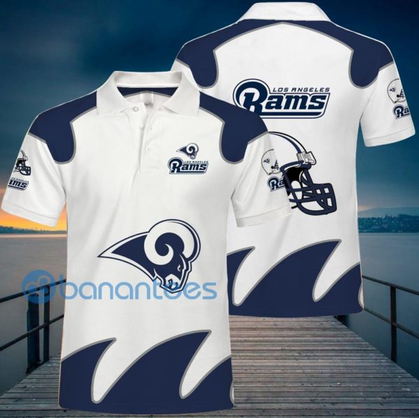 Los Angeles Rams White Polo Shirt For Men Product Photo