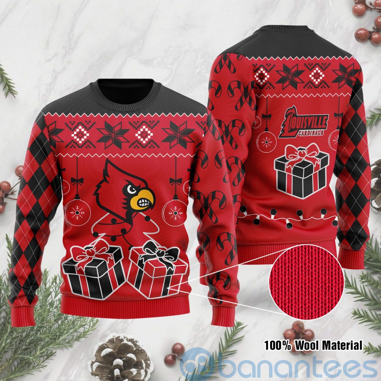 Louisville Cardinals Funny Ugly Christmas 3D Sweater