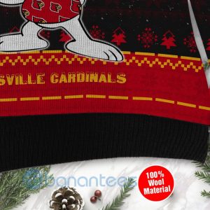 Louisville Cardinals Snoopy Dabbing Ugly Christmas 3D Sweater Product Photo