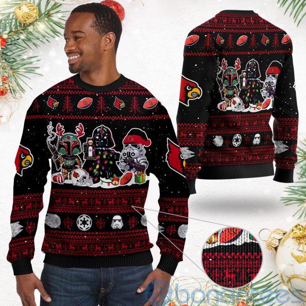 Louisville Cardinals Star Wars Ugly Christmas 3D Sweater Product Photo