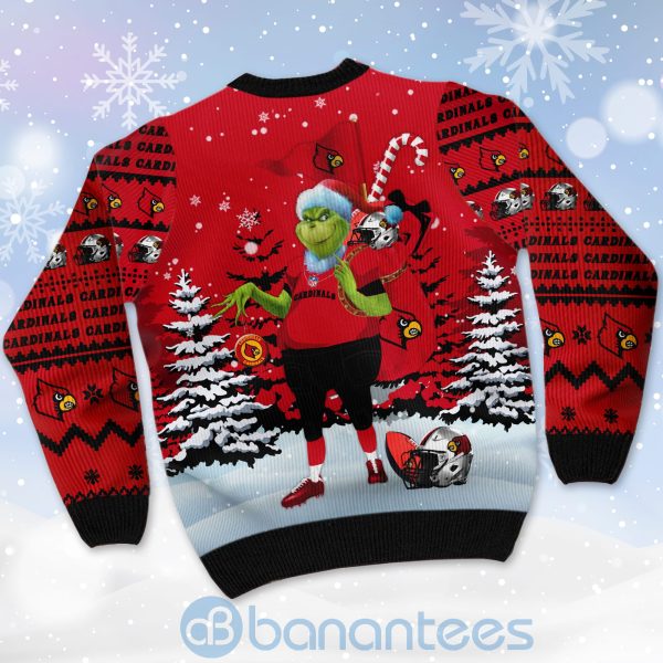 Louisville Cardinals Team Grinch Ugly Christmas 3D Sweater Product Photo