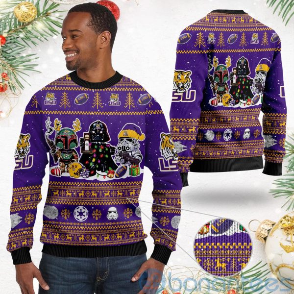LSU Tigers Star Wars Ugly Christmas 3D Sweater Product Photo