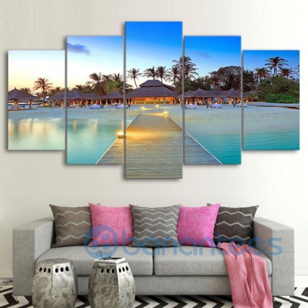 Luxury Beach Resort Beach Wall Art On Canvas Product Photo