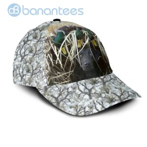 Mallarduck Hunting Duck And Dog White Camo All Over Printed 3D Cap Product Photo