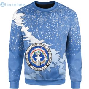 Mariana Islands Coat Of Arms Christmas Light Blue All Over Printed 3D Sweatshirt Product Photo