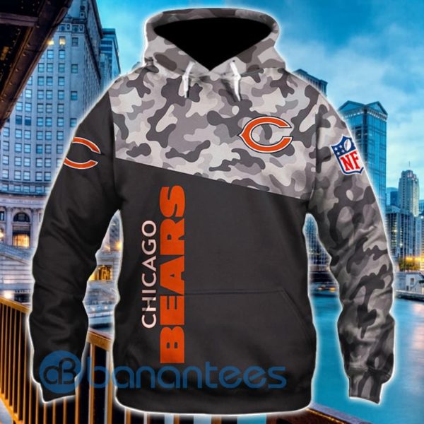 Men's Chicago Bears Camo Pattern All Over Printed 3D Hoodie Zip Hoodie Product Photo