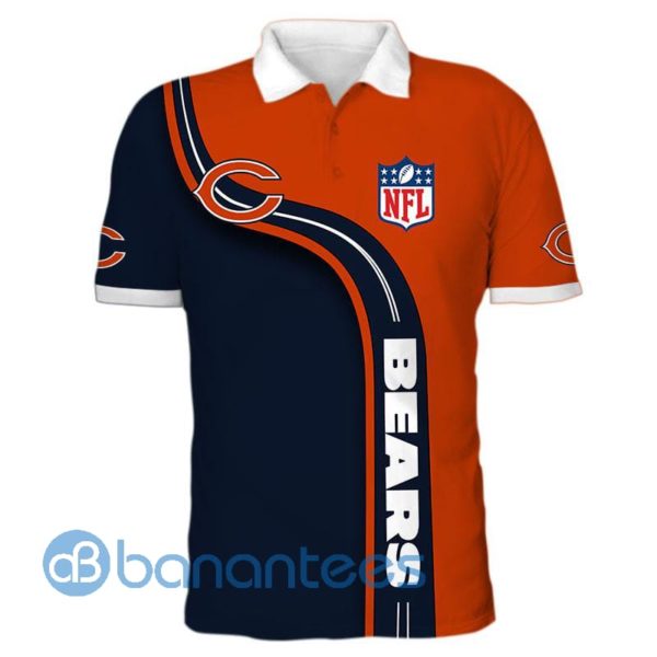 Men's Chicago Bears Full Printed 3D Polo Shirt Product Photo