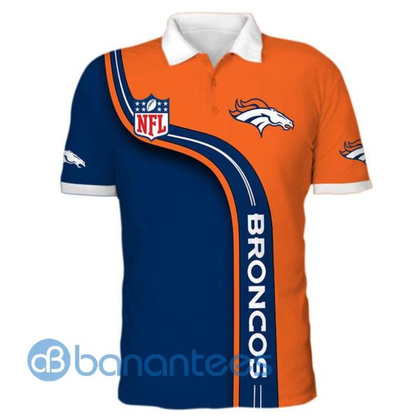 Men's Denver Broncos Full Printed 3D Polo Shirt Product Photo