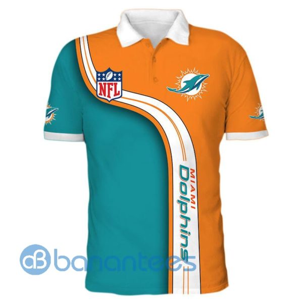 Men's Miami Dolphins Full Printed 3D Polo Shirt Product Photo