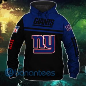 Men's New York Giants Black Full Printed 3D Hoodie Zip Hoodie Product Photo