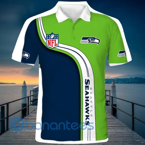 Men's Seattle Seahawks Full Printed 3D Polo Shirt Product Photo