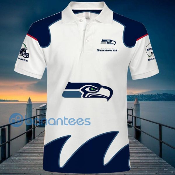 Men's Seattle Seahawks White Polo Shirt Product Photo
