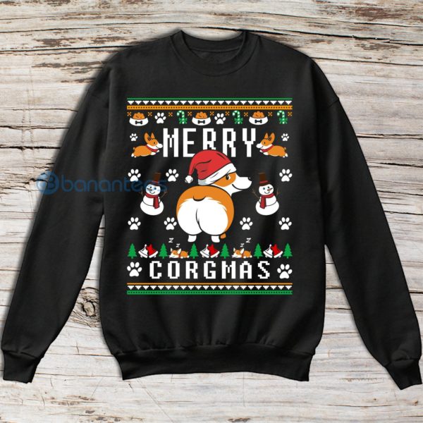 Merry Corgmas Funny Corgi Graphic Sweatshirt For Men And Women Product Photo